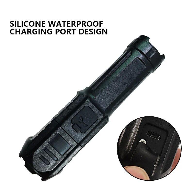 Light Super  Zoom Waterproof LED Flashlight Rechargeable Fishing Hunting Wild Camping Lumens Tactical Flashlight Retractable