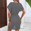 Women's Fashion Spring/Summer 2026 New Printed Short-Sleeve Dress Beach High-Waisted Batwing Sleeve Wrap Dress