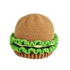 Creative Hamburger Pullover Cap Warm Funny Hamburger Beanie Knitted Hamburger Hat  Cycling