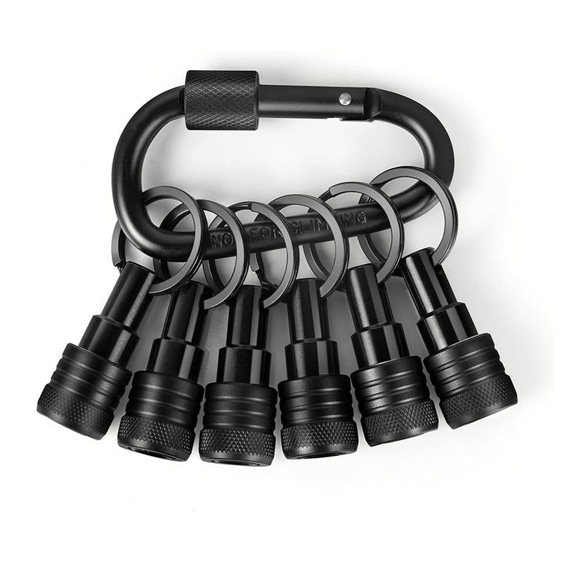 A84X-24PCS Bit Holders Keychain, 1/4 Inch Hex Shank Bit Holders, Quick-Change Design For Nut Driver, Screwdriver & Drill Bits