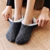 Non Slip Warm Socks Solid Color Knitted Socks High Quality Fleece Socks  Winter Season