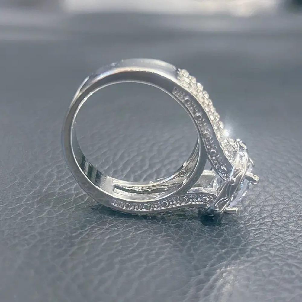Bridal Accessories Popular Luxury Sparkling Diamond Copper Diamond Zircon Ring