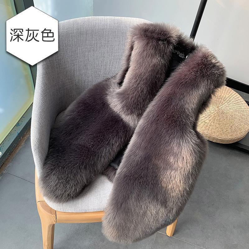 Herbst- und Winterkleidung Haining neue Imitation Fuchsfell Weste Damenmode verdickter Mantel flauschige Weste