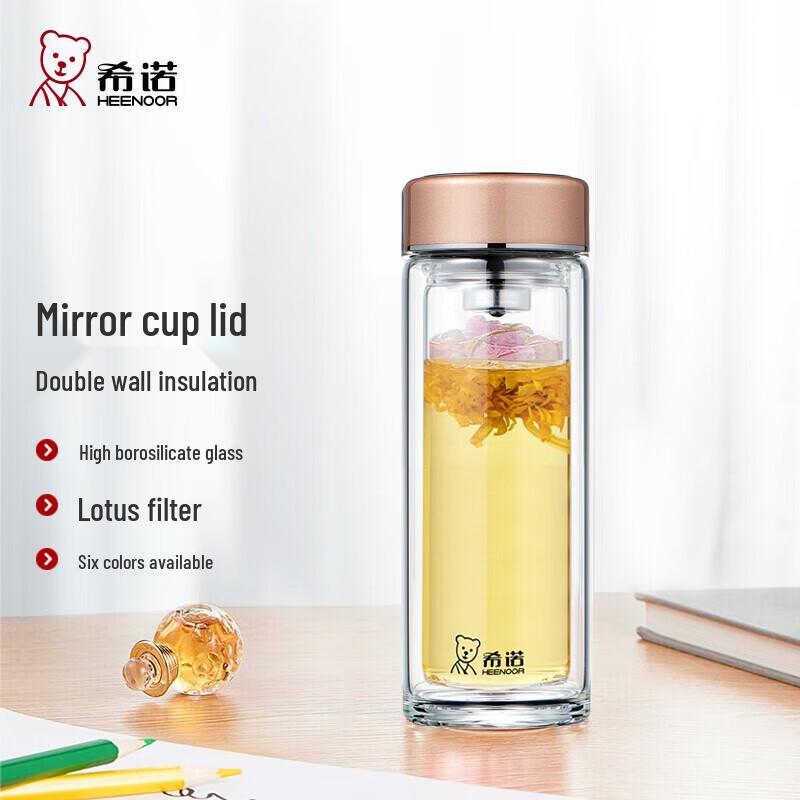 Heenoor XN-6550 Double-Layer Glass Tea Cup