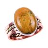 Natural Ocean Jasper Gemstone 925 Solid Silver Jewelry Two Tone Ring S.10US C4K58