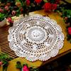 Handmade Cotton Table Mat With Lace Circular Lace Table Mat Circular Meal Mat Crochet Lace Tablecloth