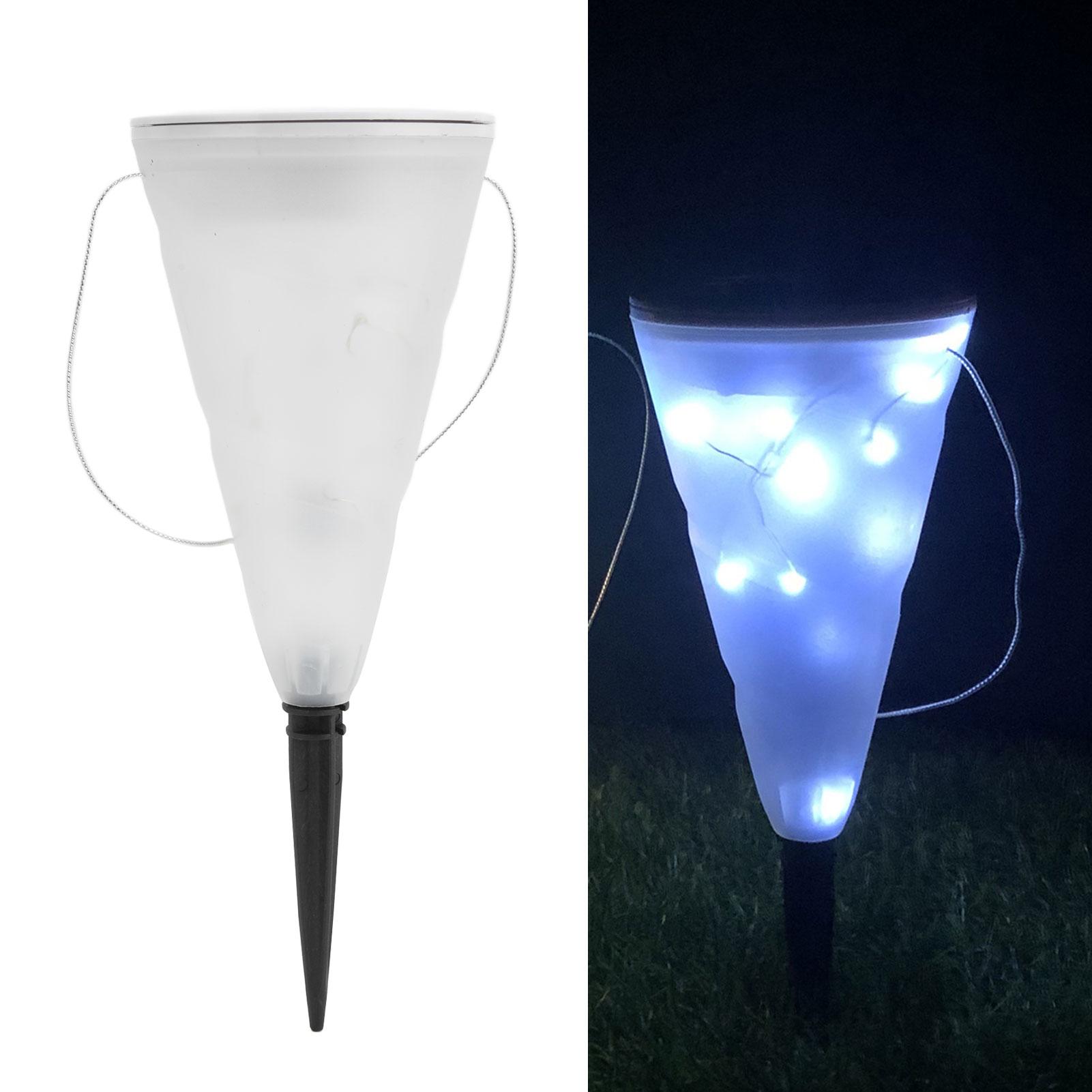 

Подвесной светильник на солнечной батарее, конический светодиодный подвесной светильник, вставка в землю, газонная лампа для наружного сада, декора двора, белый свет: Всегда включен