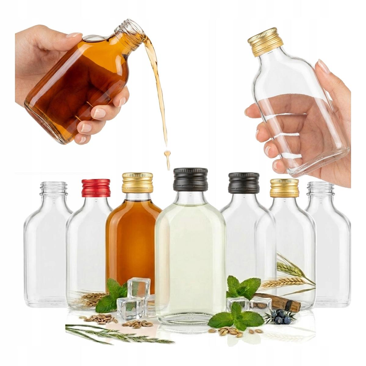 50x Bouteilles 100ml flasques pour liqueurs, vin, vodka, cadeau + bouchon