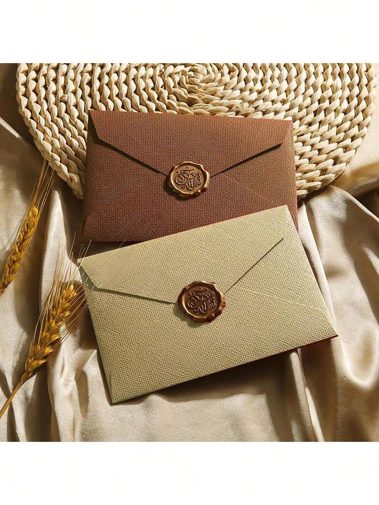 1Pcs Deluxe Linen Envelope and Letter Set with Wax Seal - Perfect for DIY Gifts, Wedding Invitations and Office Use