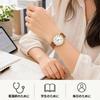 BUREI Japanese Quartz Water Date Luminous Leather Strap Women's Watch, Movement, Resistant, 24-Hour Timer, Display, Hands, Easy-to-Read Dial,