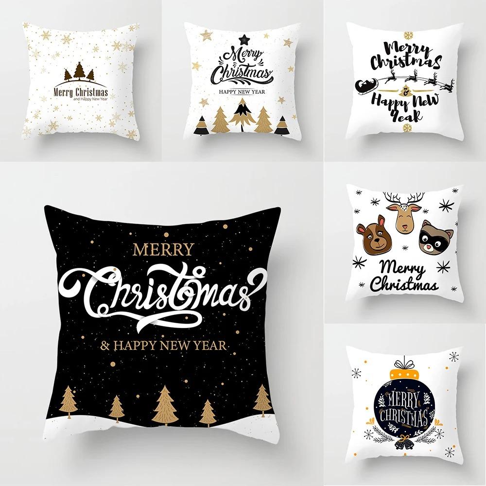 

Наволочки с рождественской тематикой Аксессуары для автомобиля Офис Санта-Клаус Гостиная Диван Домашние наволочки 40x40cm