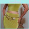 Stylish Pearl Artificial Flower Metal Waist Chain For Women Casual Or Formal Use