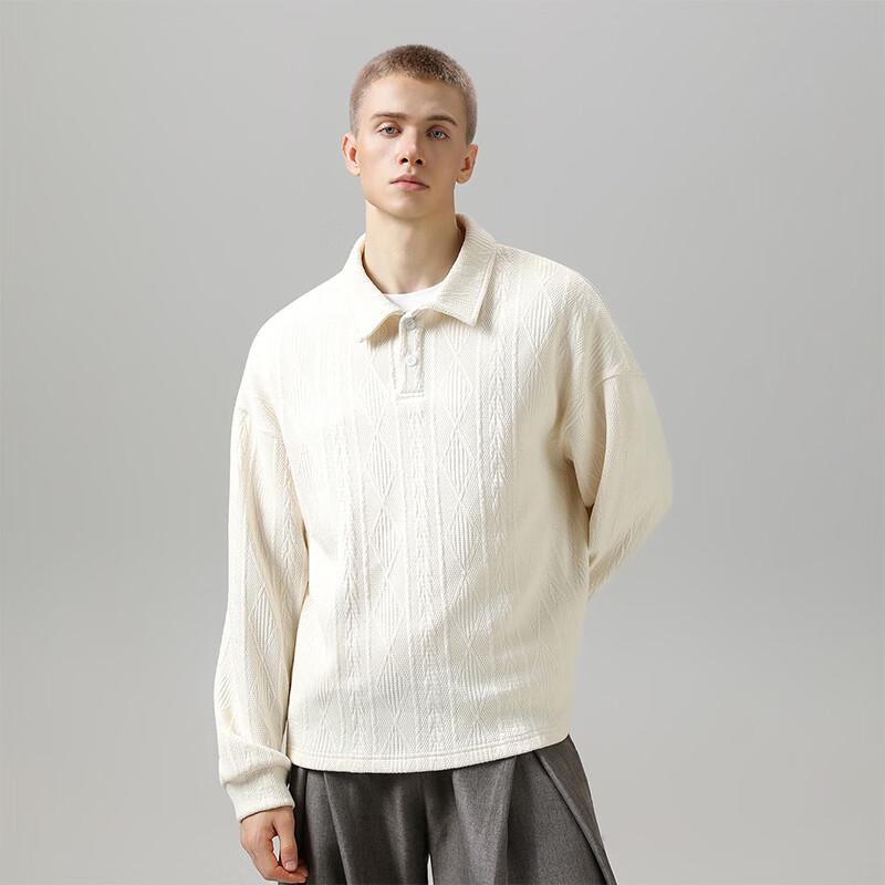 VUUG Men's Jacquard Polo Collar Sweatshirt