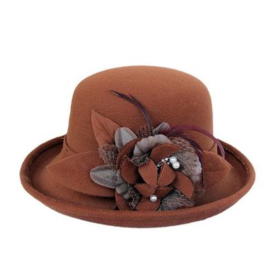 Dámský Párty Formální Fedora Klobouk Pokrývka hlavy Dámská Zimní Móda Asymetrická Mašle Vlněné Plstěné Klobouky Klobouk Kbelík