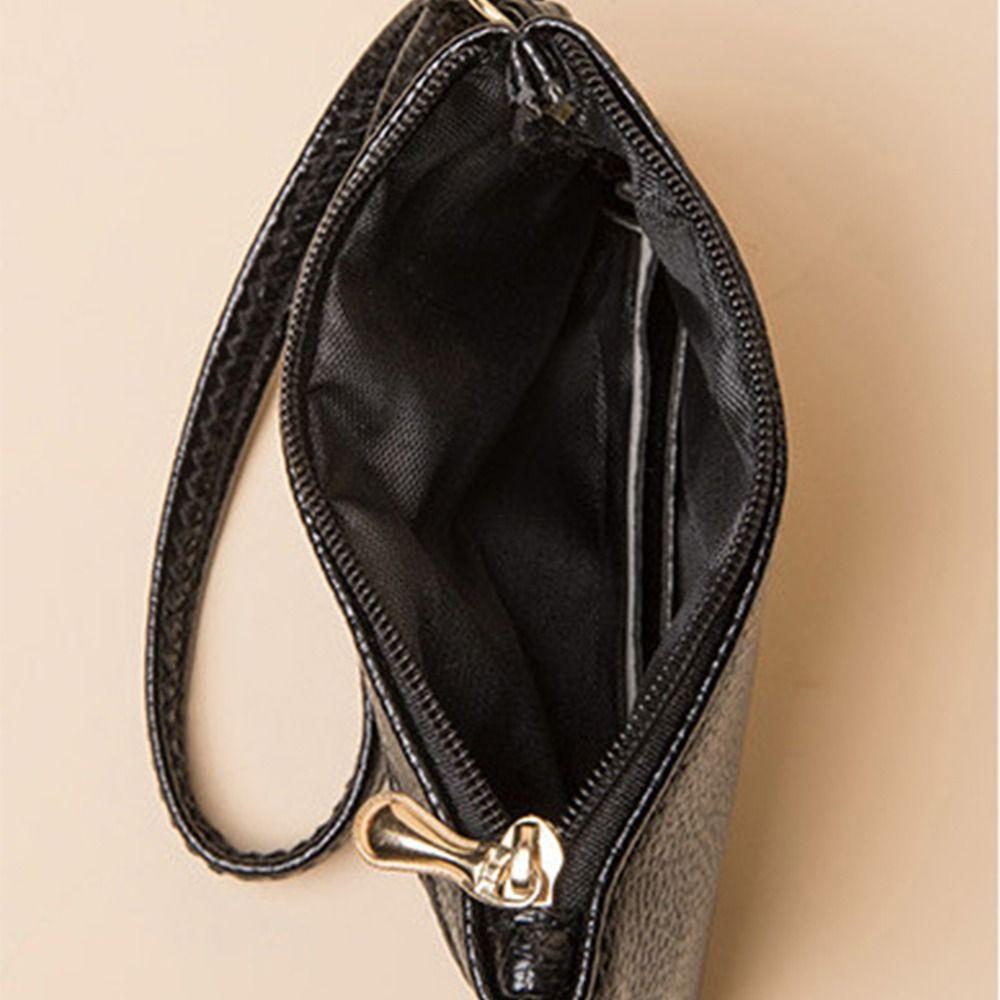 Solid Color Small Item Bag Korean Style Wallet Retro Lichee Pattern Zipper Coin Purse  Outdoor