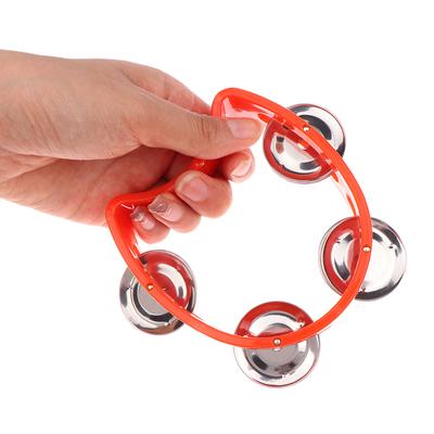Kindergarten Hand-Held Tambourine Metal Bells Plastic Rattle Ball Percussion Ktv Party Kids Game Toy Musical Instrument