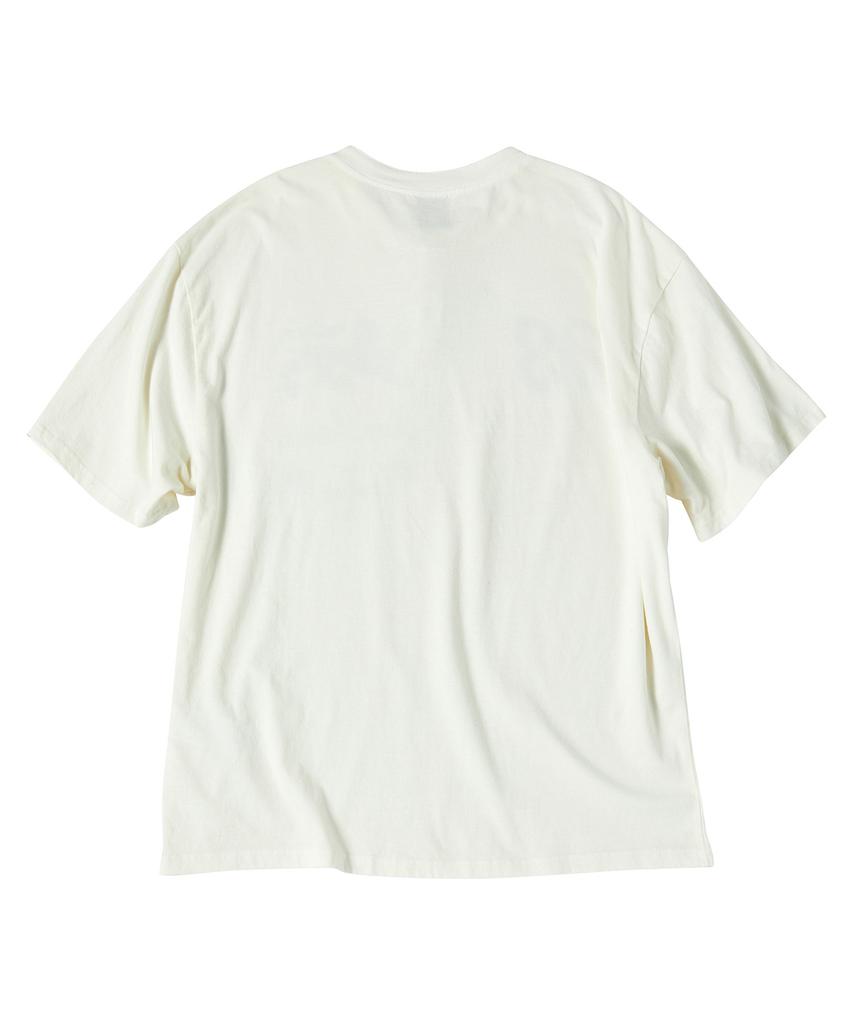 TRAVEL Glory Remains Pigment Henley Neck Short Sleeve T-Shirt Cream
