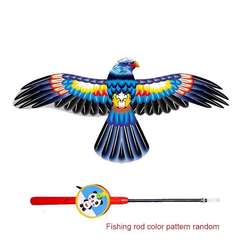 Non-Toxic Mini Fishing Rod Kite For Kids Vivid Butterfly Swallow Parrot Easy To Fly Goldfish Kites For Toddler Outdoor Beach Park Beginner