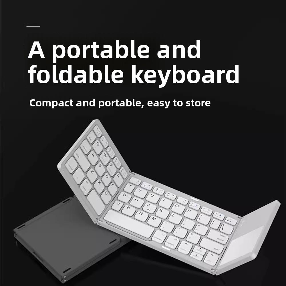 Bluetooth Keyboard Triple Folding Keyboard Is Suitable for iPad, Business Office Mini Mobile Phone Tablet Keyboard, Suitable for All Systems