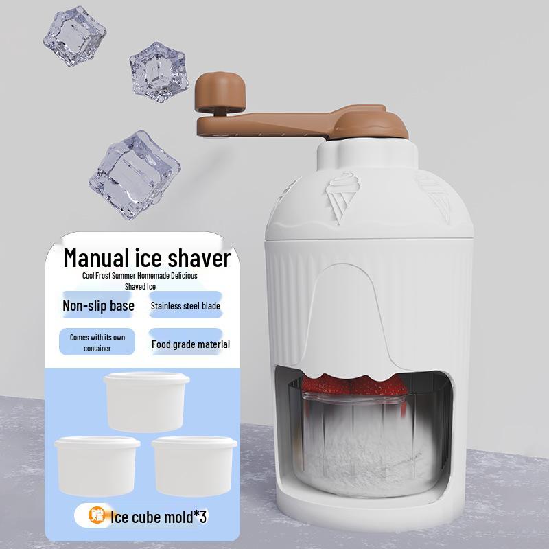 Portable Manual Ice Crusher & Shaved Ice Machine for Smoothies and Soft Serve