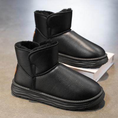 Nouvelles Bottes de Neige pour Homme Cuir Décontracté Extérieur Coton Chaussures pour Homme Nouvelles Montantes Marche Imperméables Antidérapantes Bottes Jeunes Tendance