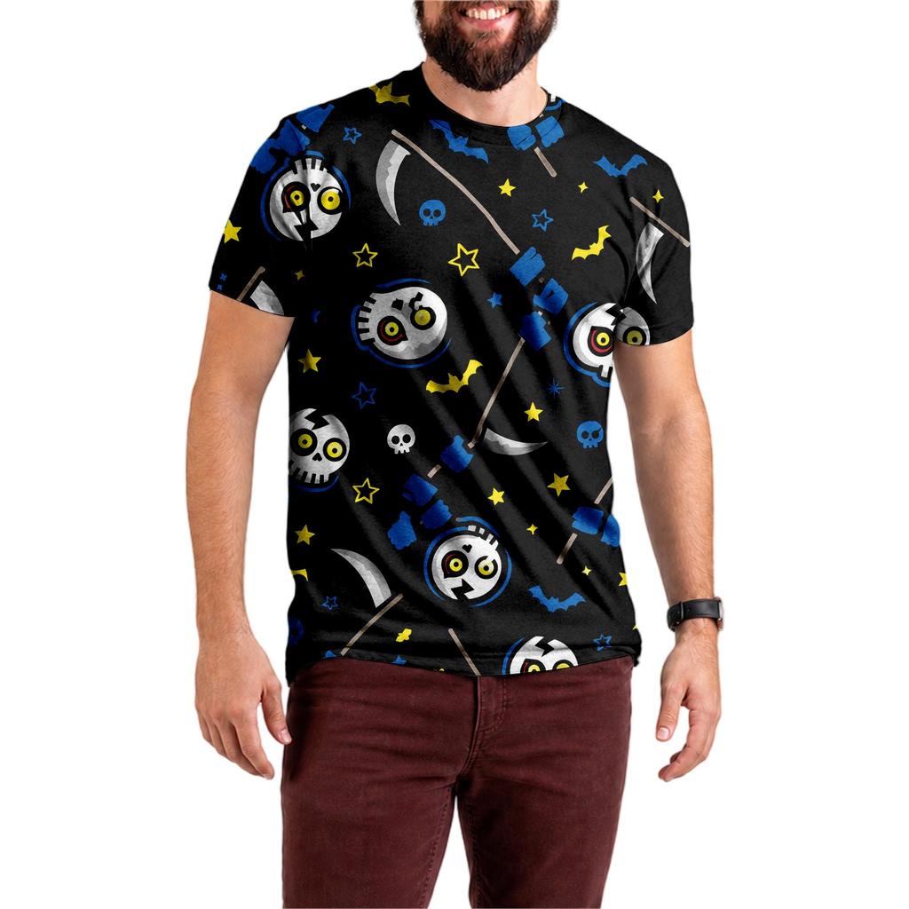 Halloween All Over Print T Shirt,   Cute Pumpkin Graphic Tee for Women Men