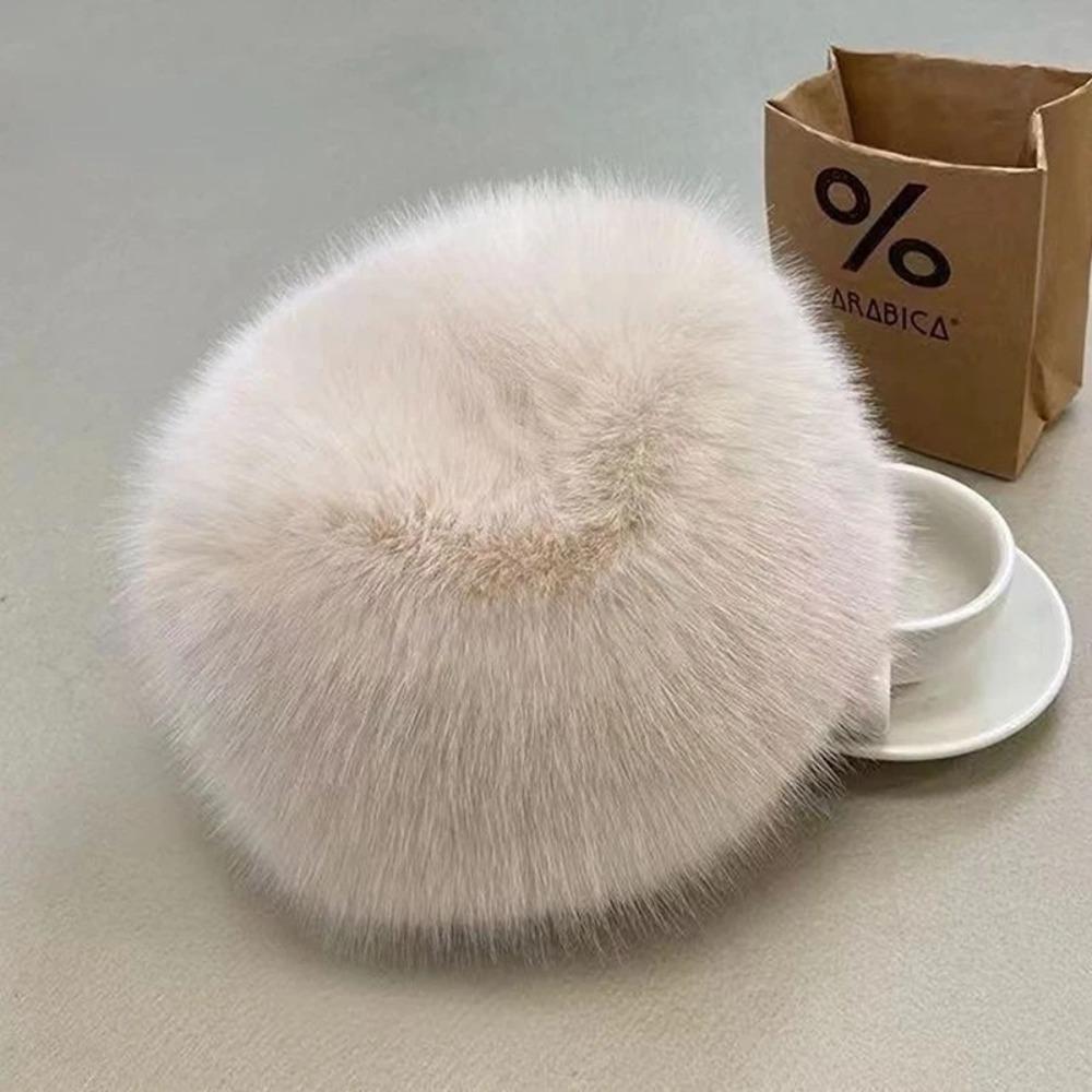 Warm Fluffy Fur Bucket Hat Thicken Mongolian Cap New Winter Hat  Chrismas Gifts