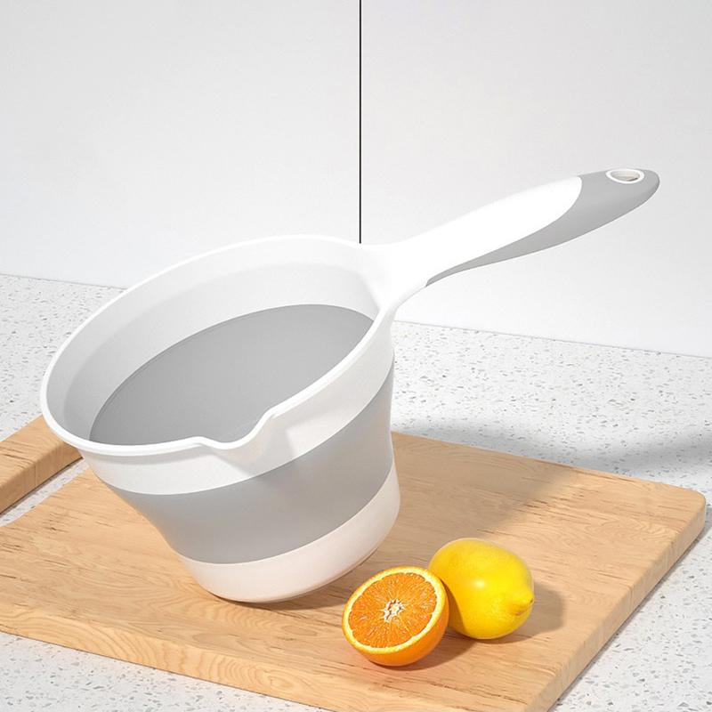 Hot Sale Folding Water Ladle Portable Plastic Water Ladle For Kitchen Can Be Hung серый