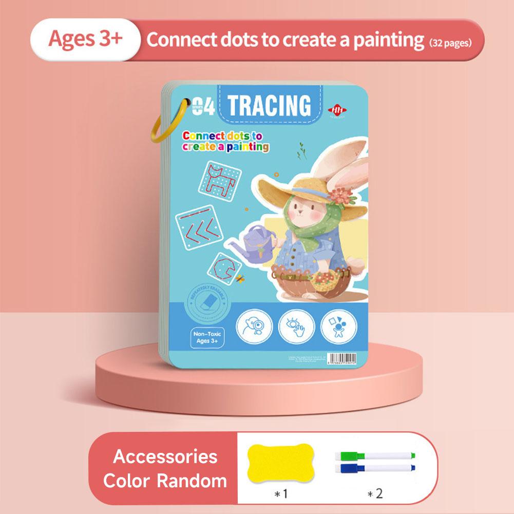 32 Page Reusable Magic Practice Notebook Set Magical Tracing Workbook Montessori Educational Books for Children Pen Control Learning Writing Skills