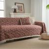 Thick Woven Floral Sofa Throw Cover Living Room Pet-Resistant Dustproof Decorative Blanket 3-Seater Couch