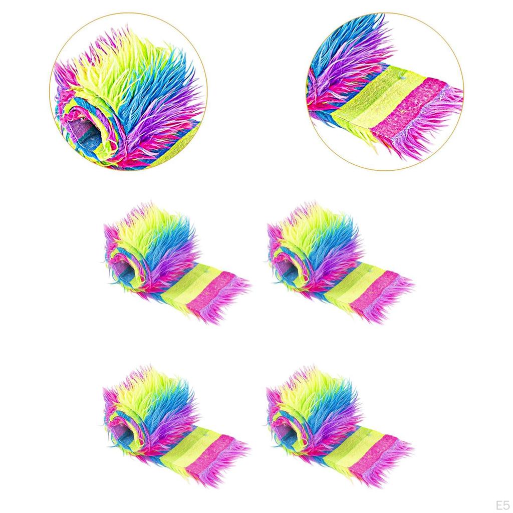 4 Pieces Shaggy Faux Strips Decorative Multifunctional Premium Warm 1.5M Craft Soft for Santa Claus