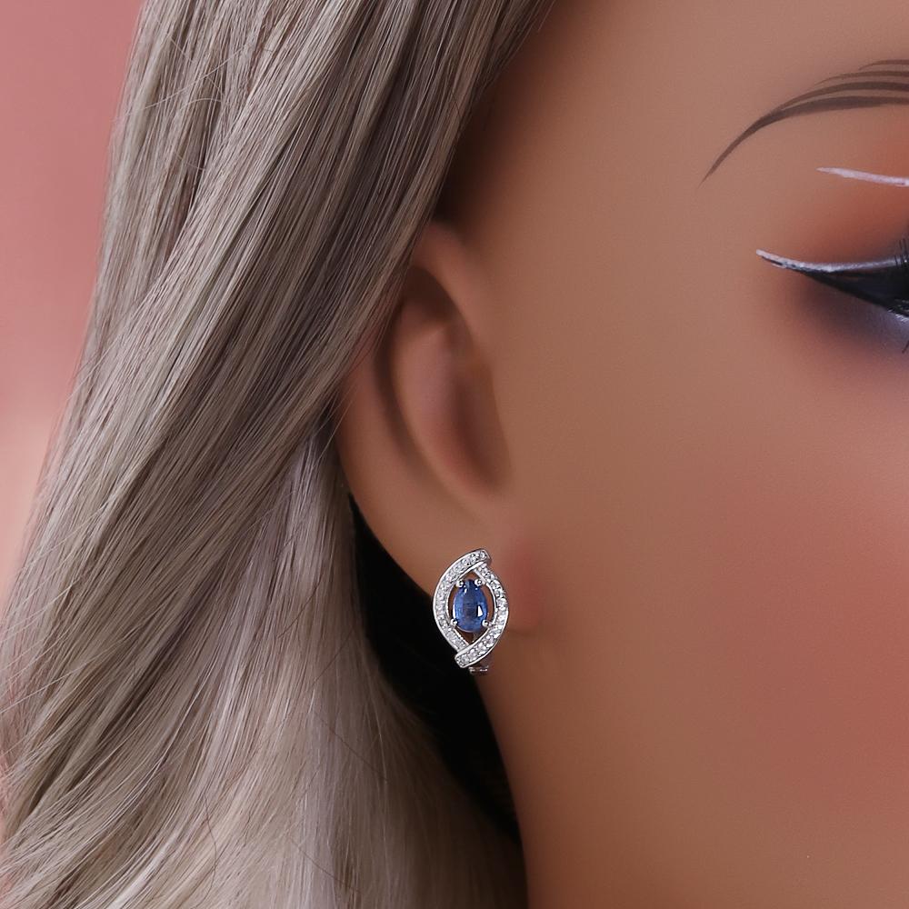 Light Luxury 925 Sterling Silver Clasp Earrings Natural Pear 4*6mm Kyanite Simple Fine Jewelry for Women's Banquet Festival Wear