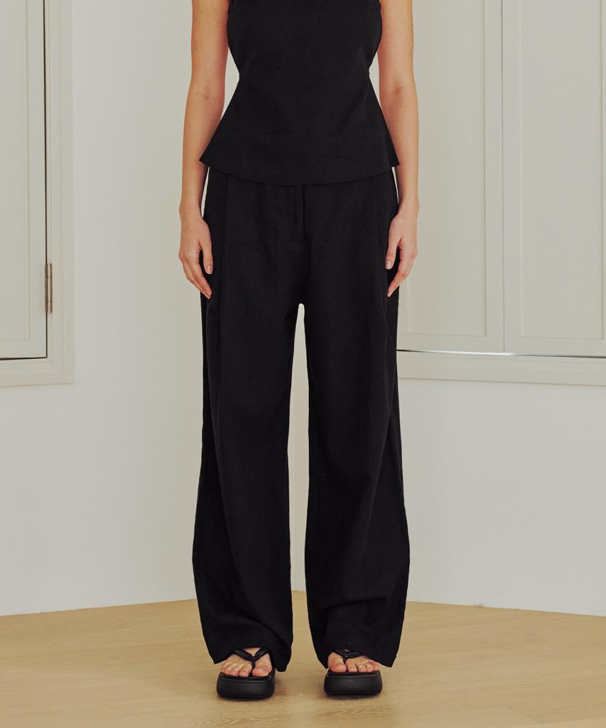 13MONTH Linen Wide Pants (Black)