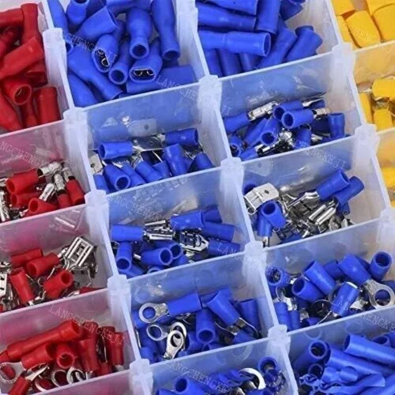 480PCS Insulated Cable Connector Electrical Wire Crimp Spade Butt Ring Fork Set Ring Lugs Rolled Terminals Assorted Kit