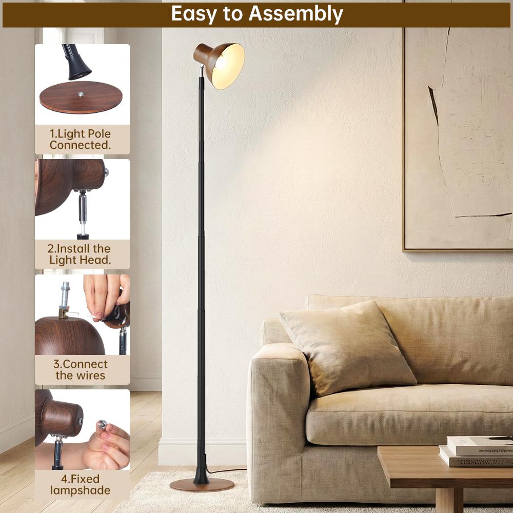 Adjustable LED Floor & Table Lamp 3 Colors Dimmable for Living Room/Office-Black
