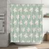 Vintage Fall Leaves Shower Curtain Waterproof Home Decor Bathroom Decoration In Green White Color with Leaf Pattern (200cmX180cm