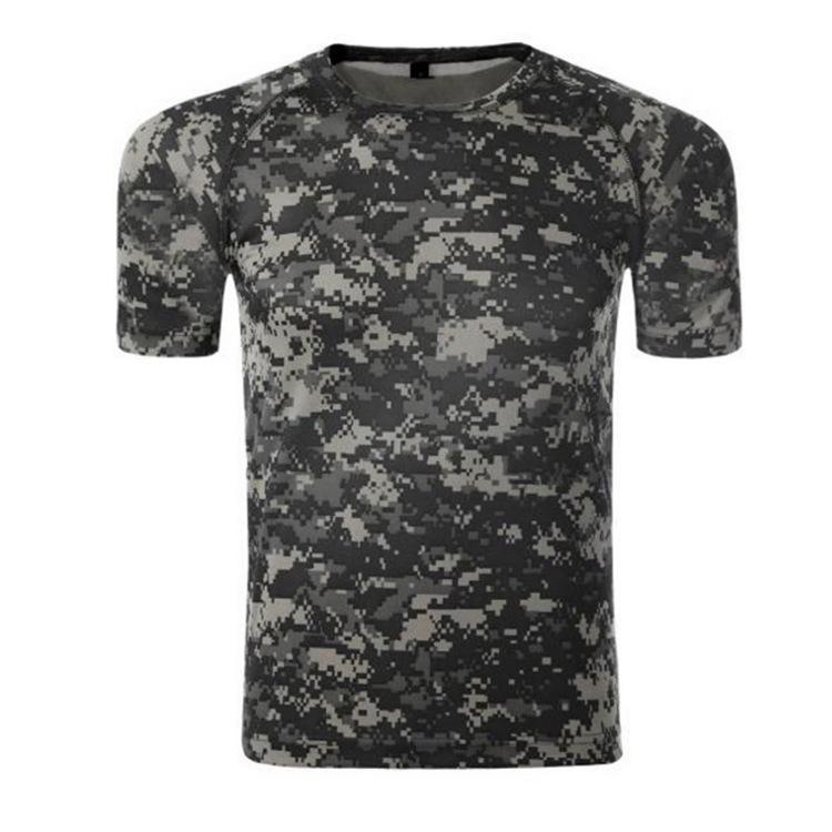 Men's Korean Style Camouflage Short Sleeve T-shirt, Special Forces Slim Fit Military Summer Tee, Trendy.