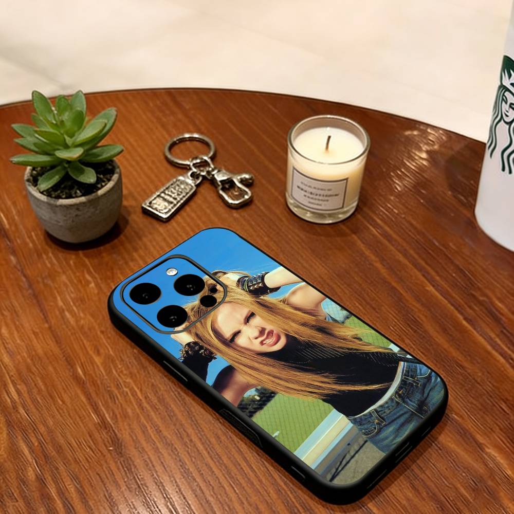 Avril Ramona Lavigne Telefoonhoesje Voor iPhone 17, 16,15,14,13,12,11 Plus,Pro Max, Anderen Siliconen Zwart Zacht Hoesje