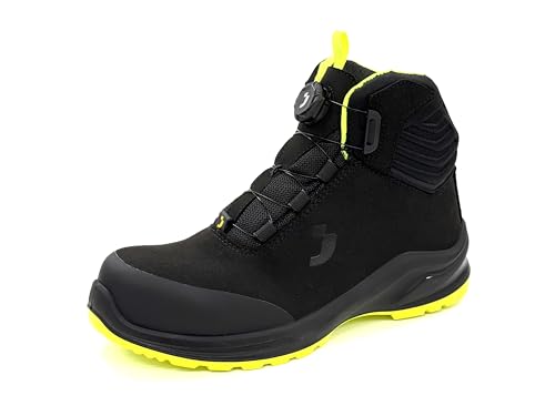 SAFETY JOGGER MODULO MID Safety Shoes, Slip-Resistant, Anti-Static, Puncture-Resistant, ISO Standard, Dial-Type, Black, Size 23.0 cm