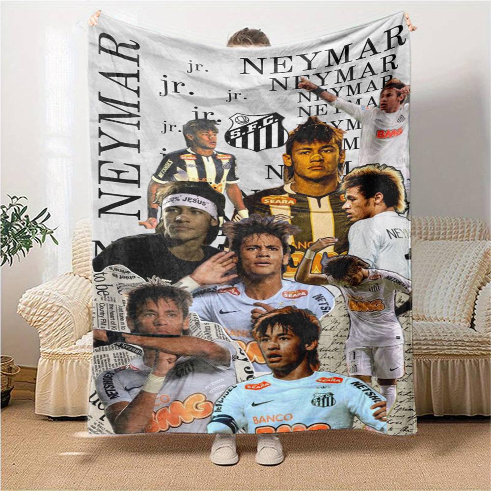 Dynamic Football Stars printed flannel breathable and warm blanket, a stylish home gift, suitable for home, office and bedspread use. 15a144