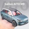 1/24 Diecast-Legierungsauto-Modell, AITO M9, Abnehmbare Räder, Gummireifen, Licht-Musik-Auto, SUV, Kindergeburtstagsgeschenk