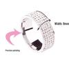 European & American Style Titanium Steel Five-Row Diamond Ring - High-End Stainless Steel Jewelry
