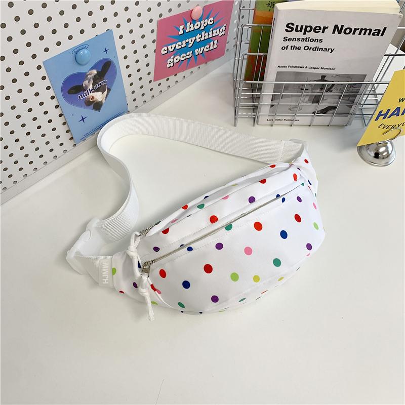 Lightweight Dot Print Chest Bag Student Waist Bag Women's Crossbody Bag