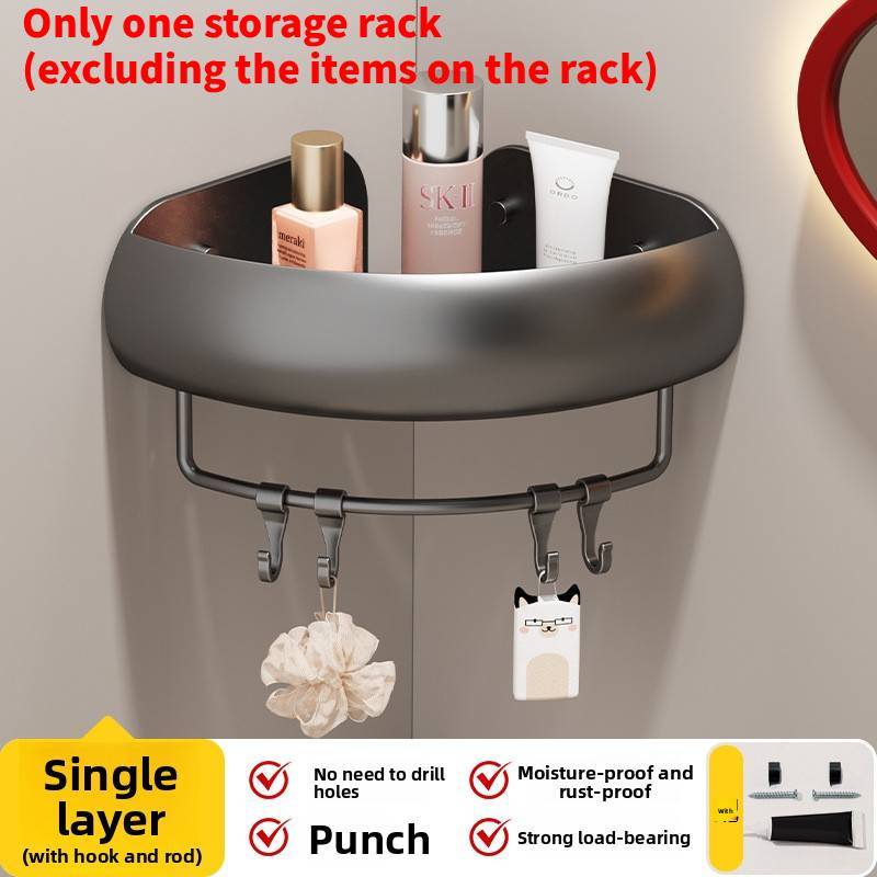 Bathroom Wall Storage Shelf With No Holes Required Design For Home Organization
