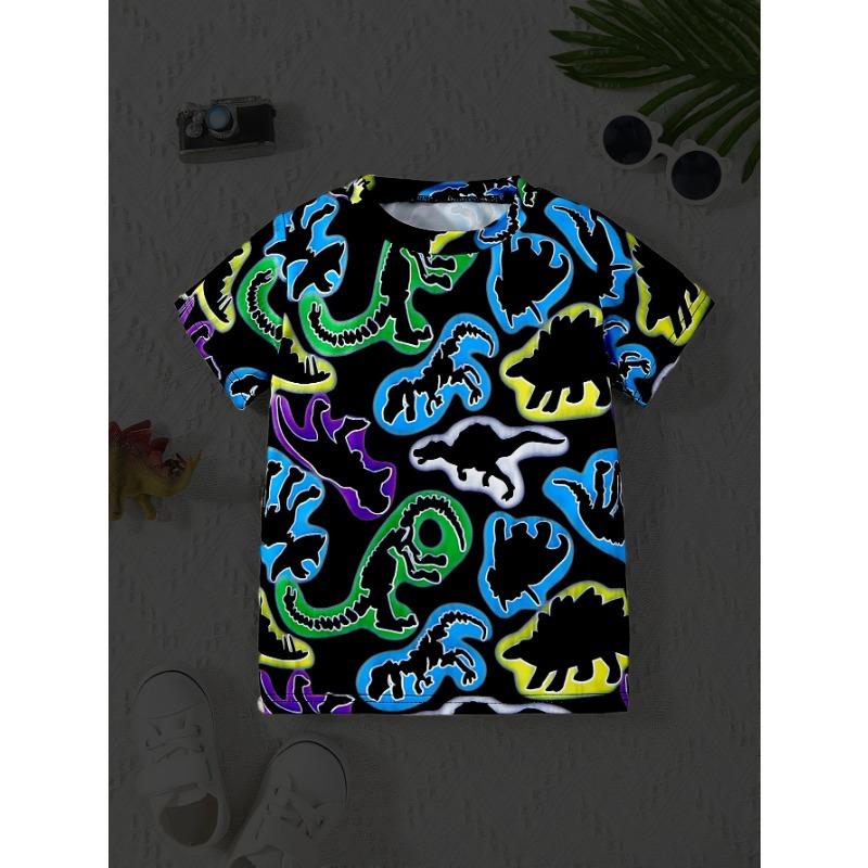 Three Little Flower Cats 3D Digital Print Round Neck Short Sleeve T-Shirt for Boys and Girls, Breathable and Comfortable M029