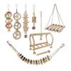 All Size Bird Grinding Swing Toy Birdcage Chewing Climbing Toy Cockatiels Tearing Toy Natural Wood Engagement Toy 8PCS