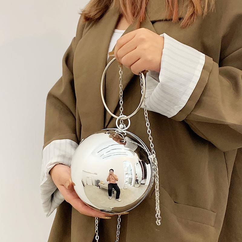 2025 Trendy Acrylic Ball Evening Bag - Round Chain Shoulder Crossbody for Women