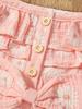 Summer Girls' One-piece Pants, Small and Fresh Frilled Short Pants, One-piece Dress for Little Kids, Casual and Refreshing Daisy Pants for Young Girls