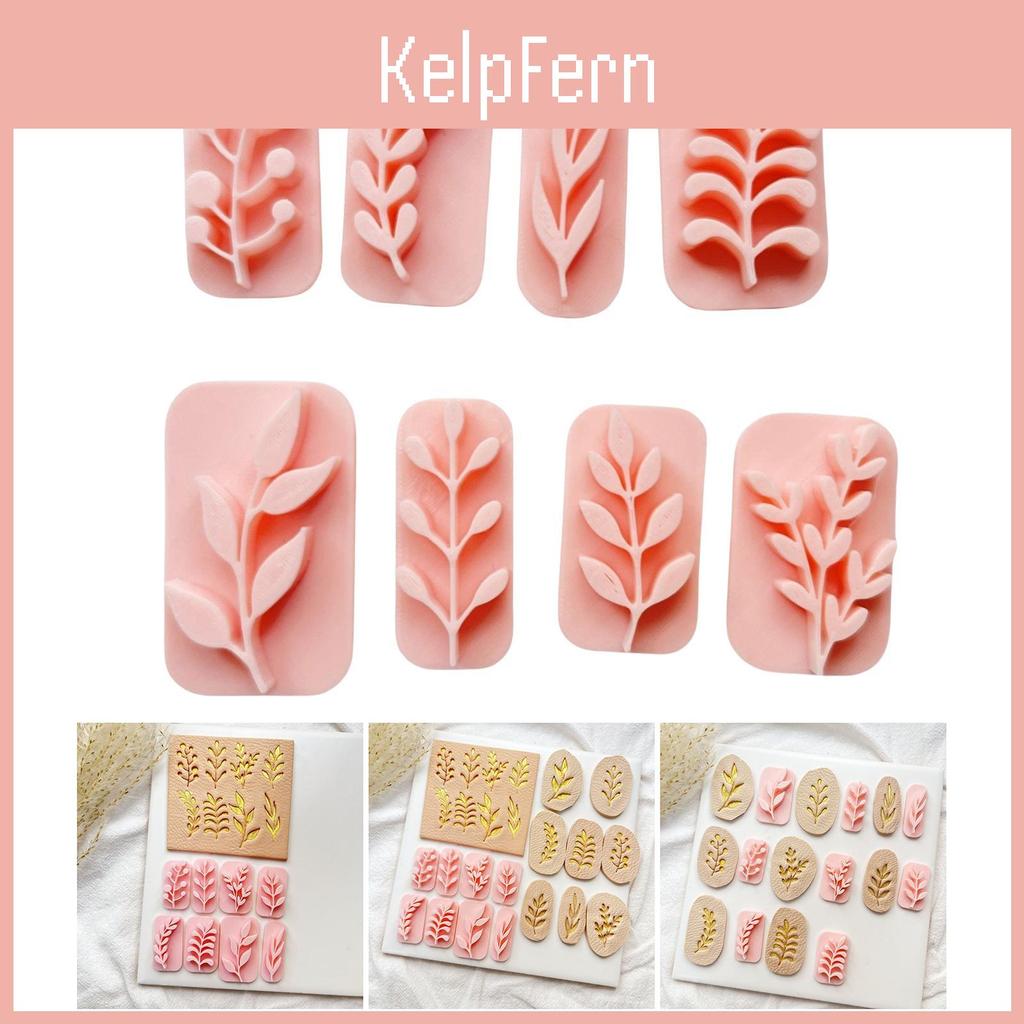 Clay Practical 8piece Polymer Leaf Adornment Mold Kit Ideal For Diy Earrings And Unique Handmade Jewelry Projects