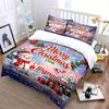 Merry Christmas Snowman Decor Bedding Duvet Cover Set Duvet Cover Pillowcases  (1*Duvet Cover 2*Pillowcases, Without Duvet Insert)